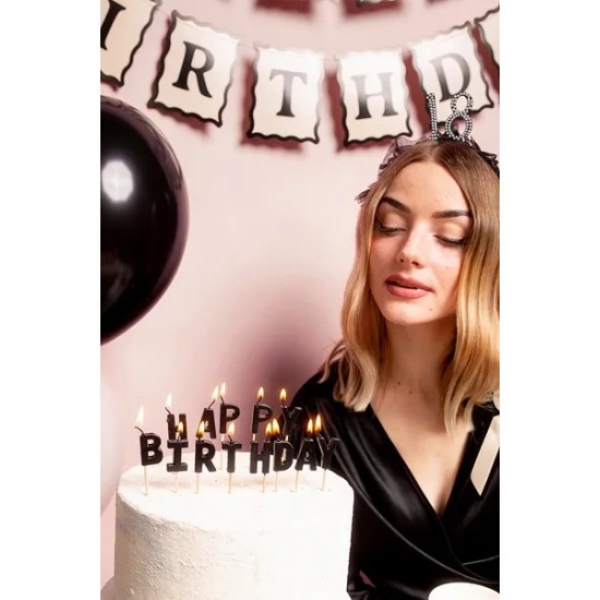 Μαύρα Κεράκια Happy Birthday(13 τεμ)
