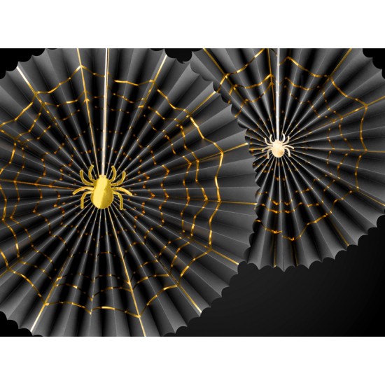 Μαύρες χάρτινες βεντάλιες Spider (2 τεμ)