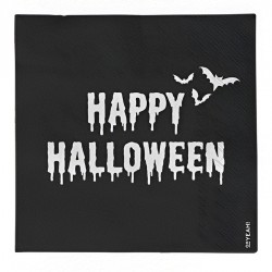 Μαύρες Χαρτοπετσέτες - Happy Halloween (20 τεμ) Μαύρες Χαρτοπετσέτες - Happy Halloween (20 τεμ)