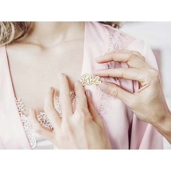 Μεταλλική χρυσή καρφίτσα "Bride"