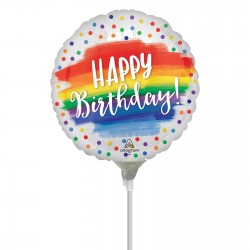 Mini Shape Μπαλόνι ''Happy Birthday'' Rainbow