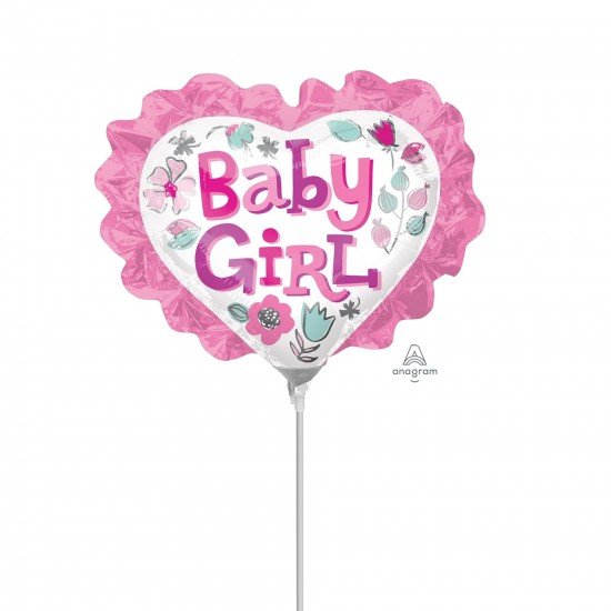 Mini Shape Μπαλόνι καρδιά Baby Girl φλοράλ Mini Shape Μπαλόνι καρδιά Baby Girl φλοράλ