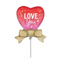 Mini Shape Μπαλόνι με φιόγκο "Love You"