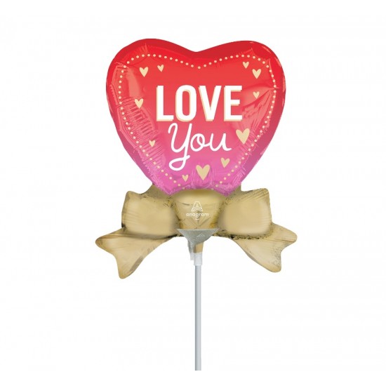 Mini Shape Μπαλόνι με φιόγκο "Love You"