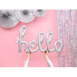 Μπαλόνι ασημί φράση "Hello" Holographic Μπαλόνι ασημί φράση "Hello" Holographic