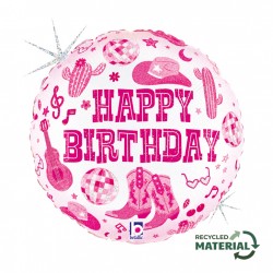 Μπαλόνι Disco Cowgirl 'Happy Birthday' 18" Μπαλόνι Disco Cowgirl 'Happy Birthday' 18"