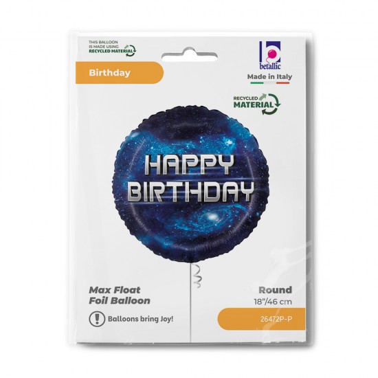 18" Μπαλόνι Γαλαξίας Happy Birthday