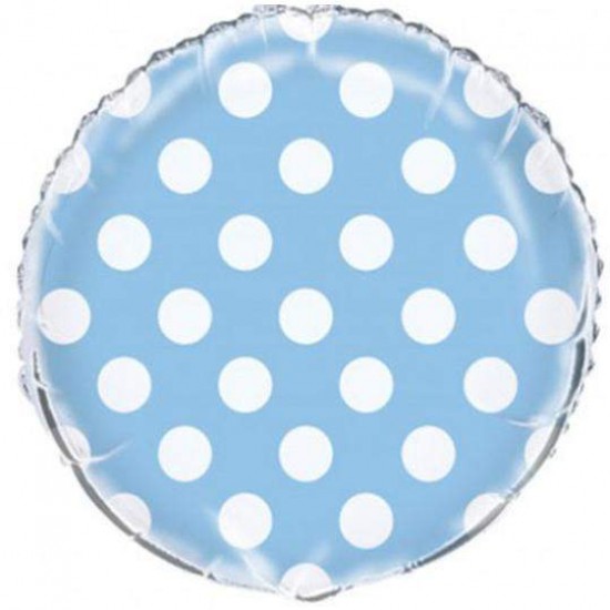 Μπαλόνι γαλάζιο πουά 45 εκ