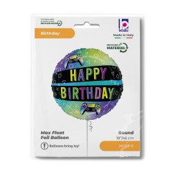 Μπαλόνι Gaming Happy Birhtday 18" Μπαλόνι Gaming Happy Birhtday 18"