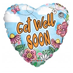 18" Μπαλόνι για Περαστικά- Φλοράλ Καρδιά 18" Μπαλόνι για Περαστικά- Φλοράλ Καρδιά