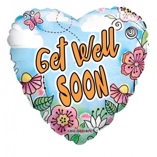 18" Μπαλόνι για Περαστικά- Φλοράλ Καρδιά
