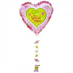 Μπαλόνι καρδιά "For a Special Mom" με κορδέλα Μπαλόνι καρδιά "For a Special Mom" με κορδέλα