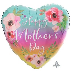 Μπαλόνι Καρδιά "Happy Mothers Day" Λουλούδια & Όμπρε Μπαλόνι Καρδιά "Happy Mothers Day" Λουλούδια & Όμπρε