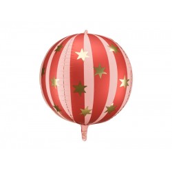 Μπαλόνι Κόκκινη σφαίρα με Χρυσά Αστέρια 4D Μπαλόνι Κόκκινη σφαίρα με Χρυσά Αστέρια 4D