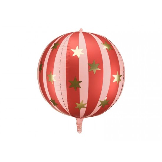 Μπαλόνι Κόκκινη σφαίρα με Χρυσά Αστέρια 4D