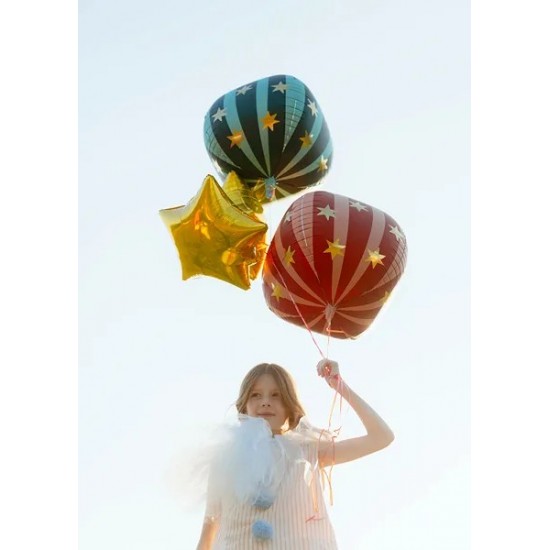 Μπαλόνι Κόκκινη σφαίρα με Χρυσά Αστέρια 4D