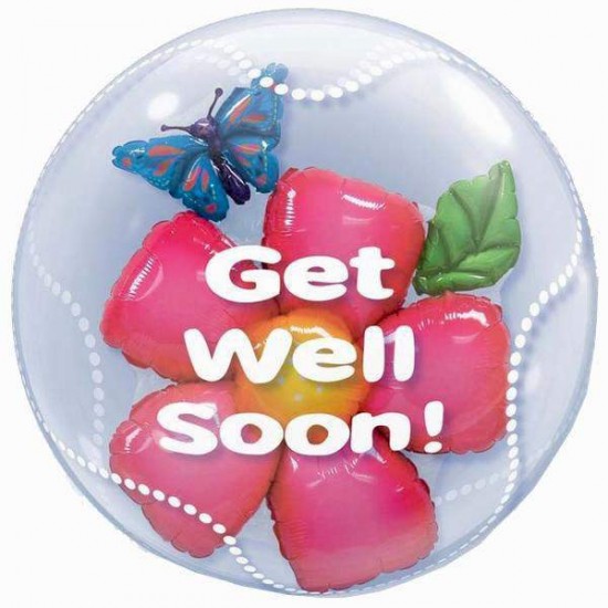Μπαλόνι λουλούδι “Get Well Soon” bubble 51 εκ Μπαλόνι λουλούδι “Get Well Soon” bubble 51 εκ