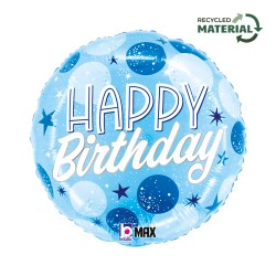 18" Μπαλόνι μπλε 'Happy Birthday' Sparkling 18" Μπαλόνι μπλε 'Happy Birthday' Sparkling
