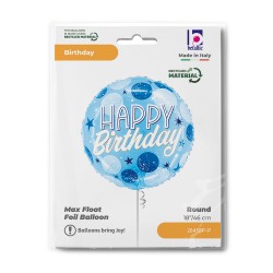 18" Μπαλόνι μπλε 'Happy Birthday' Sparkling 18" Μπαλόνι μπλε 'Happy Birthday' Sparkling