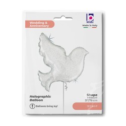 Μπαλόνι Περιστέρι λευκό ιριδίζον 31" Μπαλόνι Περιστέρι λευκό ιριδίζον 31"