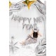 Μπαλόνι φράση 'Happy New Year' ασημί