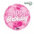 18" Μπαλόνι ροζ 'Happy Birthday' Sparkling