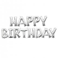 Μπαλόνια Happy Birthday Ασημί (13 τεμ) Μπαλόνια Happy Birthday Ασημί (13 τεμ)