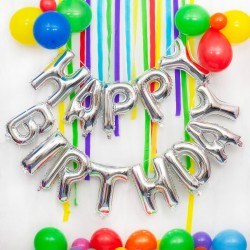 Μπαλόνια Happy Birthday Ασημί (13 τεμ) Μπαλόνια Happy Birthday Ασημί (13 τεμ)