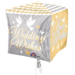 Μπαλόνια Κύβος 3D "Wedding Wishes" 38 εκ Μπαλόνια Κύβος 3D "Wedding Wishes" 38 εκ