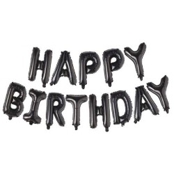 Μπαλόνια φράση Happy Birthday Μαύρο (13 τεμ) Μπαλόνια φράση Happy Birthday Μαύρο (13 τεμ)