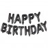 Μπαλόνια φράση Happy Birthday Μαύρο (13 τεμ)