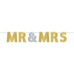 Μπάνερ γάμου Mr & Mrs με γκλίτερ 365cm Μπάνερ γάμου Mr & Mrs με γκλίτερ 365cm
