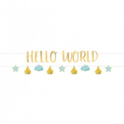 Μπάνερ Oh Baby Boy "Hello World" Μπάνερ Oh Baby Boy "Hello World"