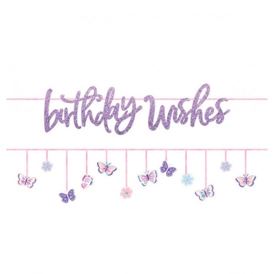 Μπάνερ Πεταλούδες "Birthday Wishes" 365cm (2 τεμ)