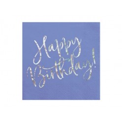 Μπλε Χαρτοπετσέτες με ιριδίζον Happy Birthday (20 τεμ) Μπλε Χαρτοπετσέτες με ιριδίζον Happy Birthday (20 τεμ)