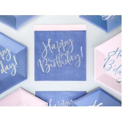 Μπλε Χαρτοπετσέτες με ιριδίζον Happy Birthday (20 τεμ) Μπλε Χαρτοπετσέτες με ιριδίζον Happy Birthday (20 τεμ)