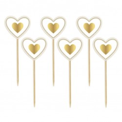 Οδοντογλυφίδες χρυσές Καρδιές (6 τεμ) Οδοντογλυφίδες χρυσές Καρδιές (6 τεμ)
