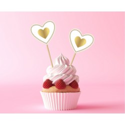 Οδοντογλυφίδες χρυσές Καρδιές (6 τεμ) Οδοντογλυφίδες χρυσές Καρδιές (6 τεμ)