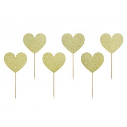 Οδοντογλυφίδες χρυσές Καρδούλες με γκλίτερ (6 τεμ) Οδοντογλυφίδες χρυσές Καρδούλες με γκλίτερ (6 τεμ)