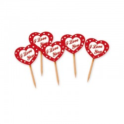 Topper Cupcake - Καρδιά I Love You (25 τεμ) Topper Cupcake - Καρδιά I Love You (25 τεμ)