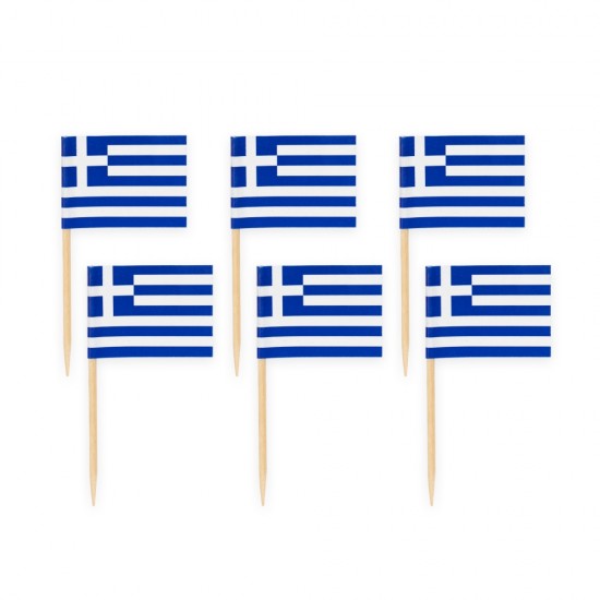 Οδοντογλυφίδες Ελληνική Σημαία (50 τεμ)