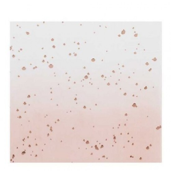 Όμπρε Χαρτοπετσέτες με Rosegold σταγόνες (16 τεμ)