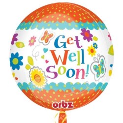 Orbz Μπαλόνι "Get Well Soon" φλοράλ Orbz Μπαλόνι "Get Well Soon" φλοράλ