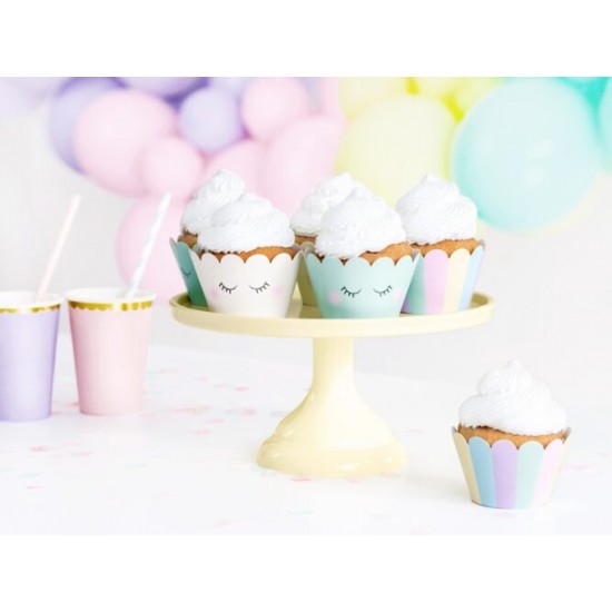 Περιτύλιγμα για cupcake Rainbow Unicorn (6 τεμ)