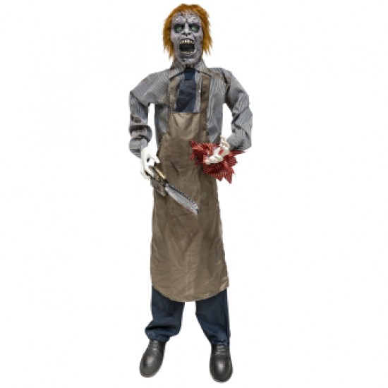 Animatronic Φιγούρα Halloween -Δολοφόνος με Αλυσοπρίονο με ήχο και φως 170cm Animatronic Φιγούρα Halloween -Δολοφόνος με Αλυσοπρίονο με ήχο και φως 170cm