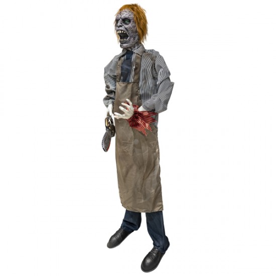 Animatronic Φιγούρα Halloween -Δολοφόνος με Αλυσοπρίονο με ήχο και φως 170cm Animatronic Φιγούρα Halloween -Δολοφόνος με Αλυσοπρίονο με ήχο και φως 170cm