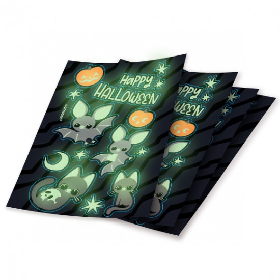 Φωσφοριζέ Αυτοκόλλητα - Happy Halloween (4 τεμ)