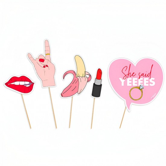 Photobooth Props “She said Yes!” (5 τεμ)