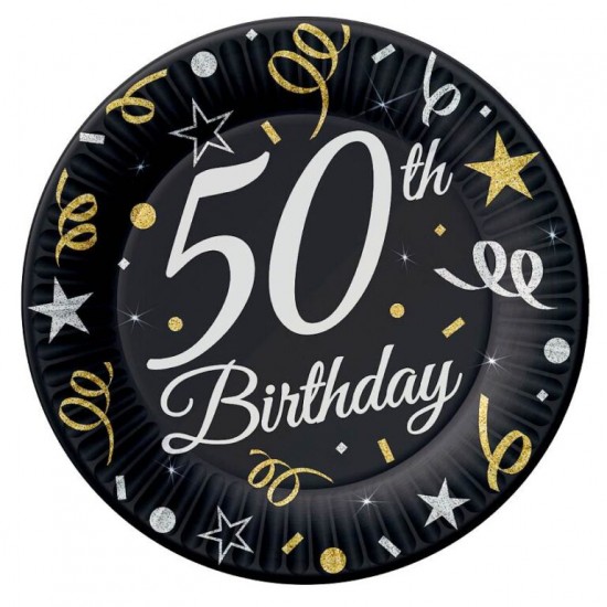 Πιάτα γλυκού 50th Birthday (6 τεμ)