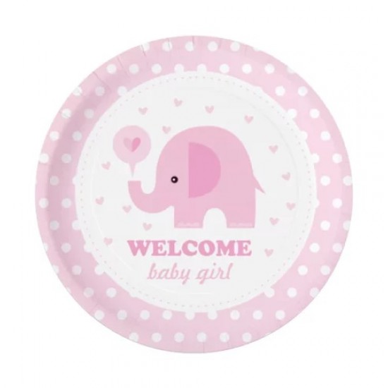 Πιάτα γλυκού Ελεφαντάκι - Baby Girl (6 τεμ)